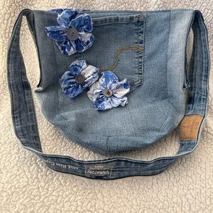 Levi's Blue Denim Bag with blue flowers